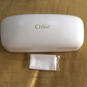 Chloe white sunglasses case hard box with wipe
